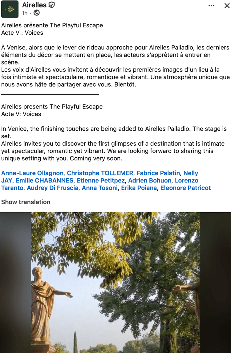 Airelles Palladio Linked in 